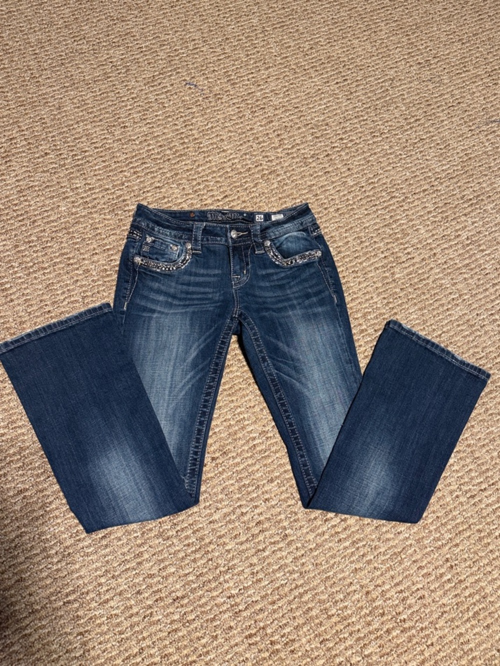 Miss Me Dark Blue Bootcut Jeans Size 26